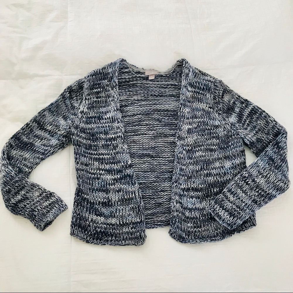 J.Jill Cardigan Sweater Blue Gray 100% Cotton
